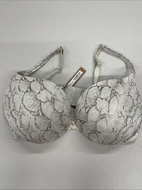 Skims Ultimate Push-Up Plunge Bra Stone Pastel Snake Print 38C NWT